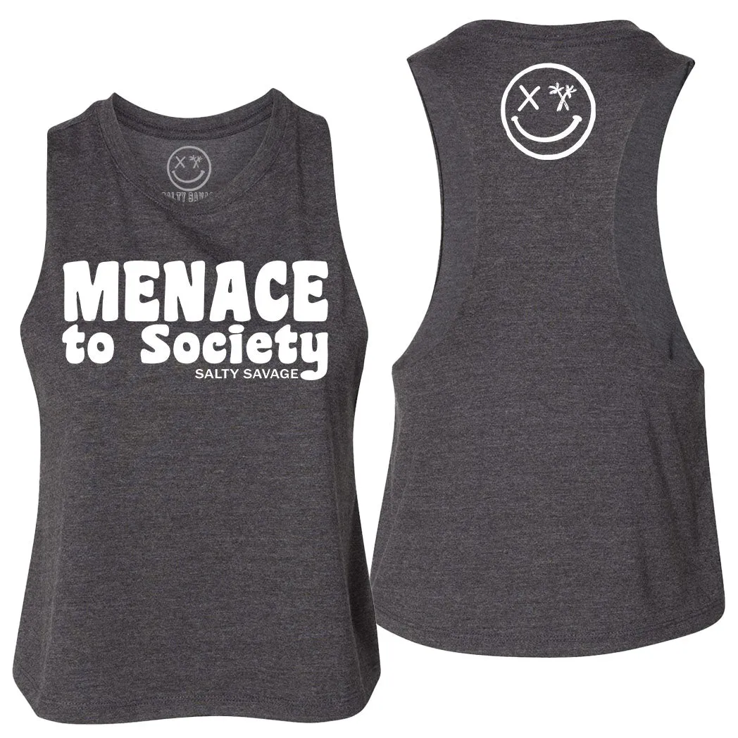 Salty Savage Ladies "Menace to Society" Flowy Crop Tank