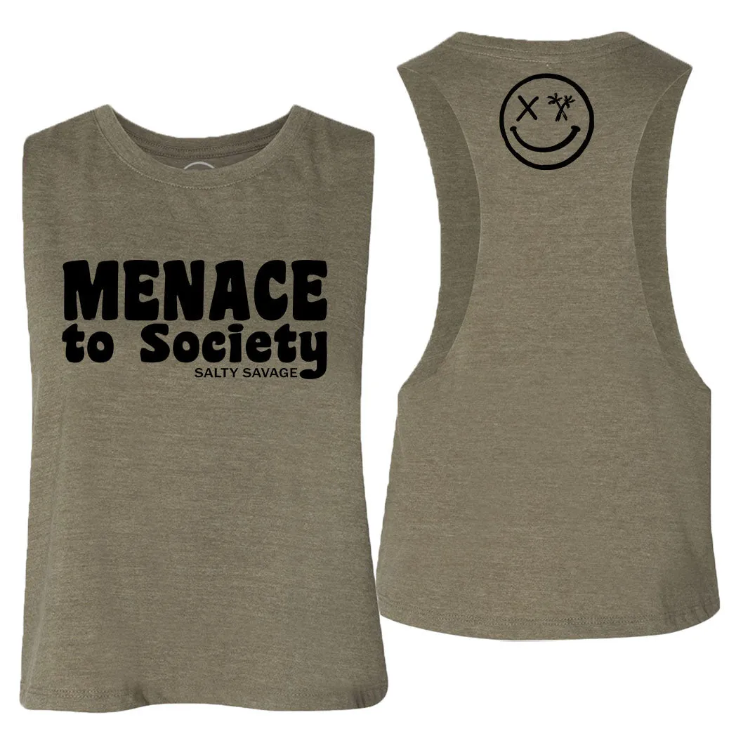 Salty Savage Ladies "Menace to Society" Flowy Crop Tank