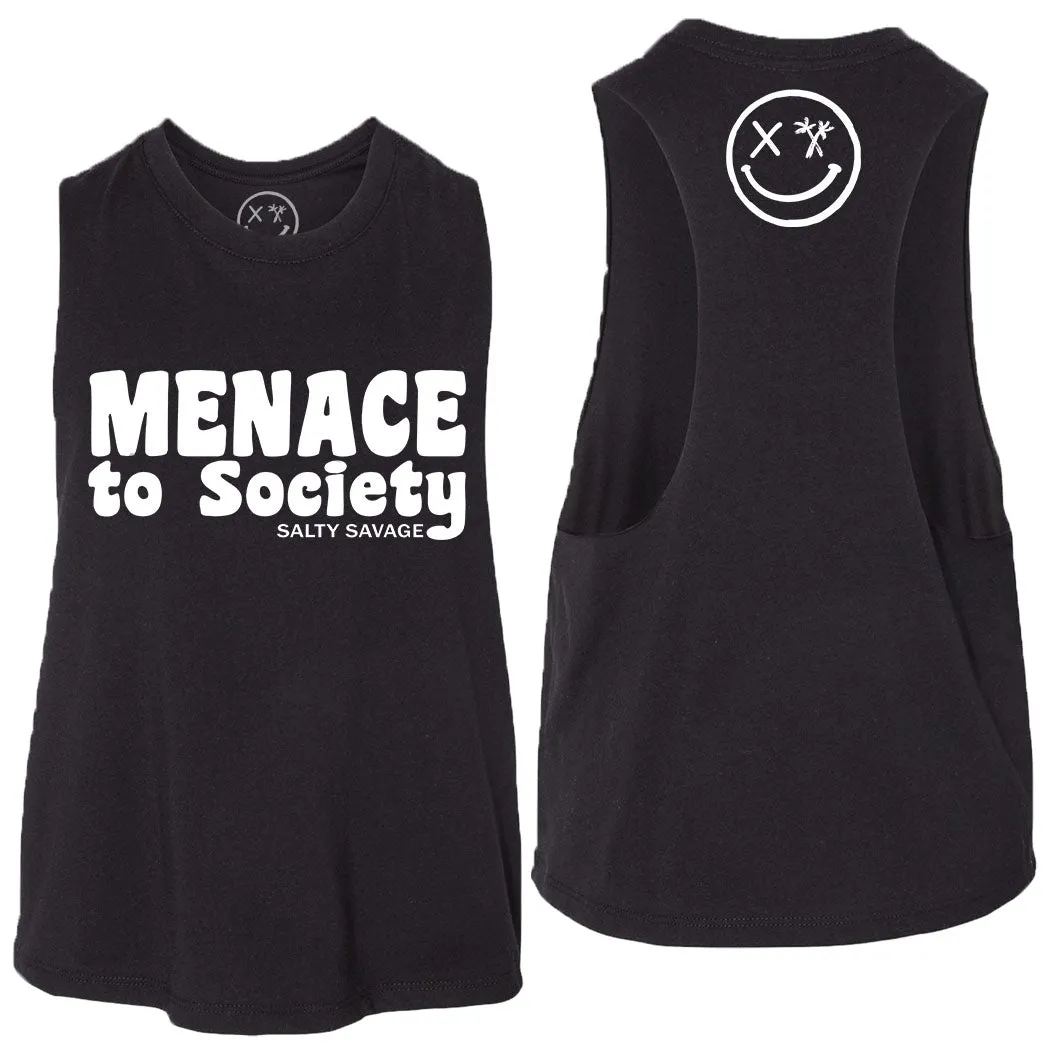 Salty Savage Ladies "Menace to Society" Flowy Crop Tank