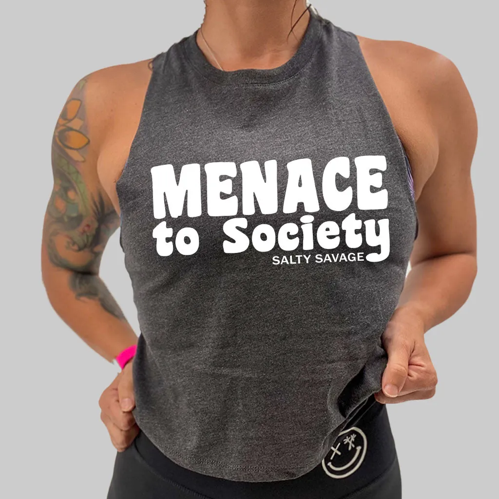 Salty Savage Ladies "Menace to Society" Flowy Crop Tank