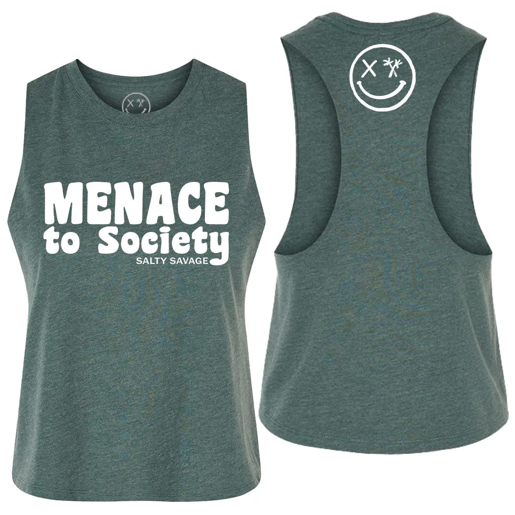 Salty Savage Ladies "Menace to Society" Flowy Crop Tank