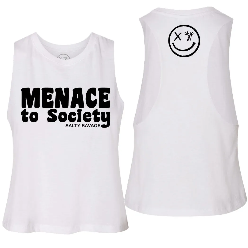 Salty Savage Ladies "Menace to Society" Flowy Crop Tank