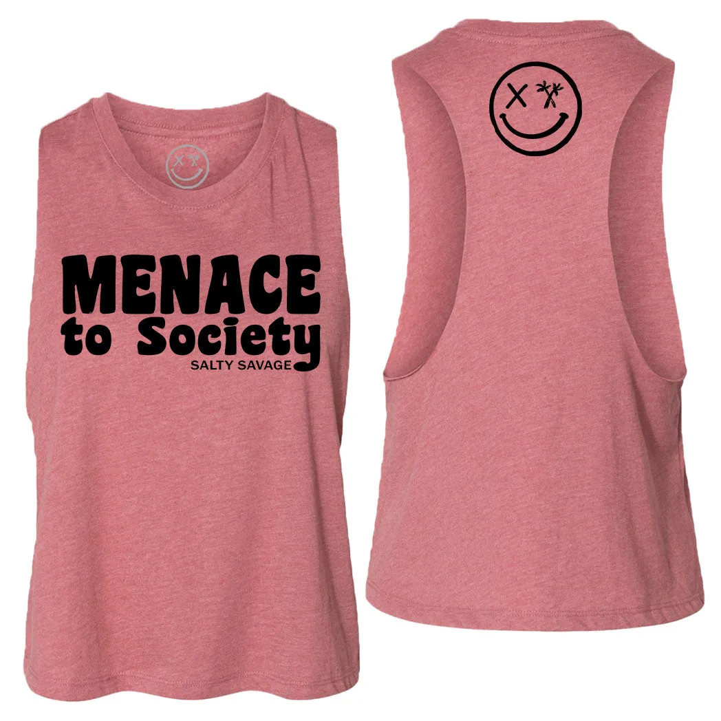 Salty Savage Ladies "Menace to Society" Flowy Crop Tank