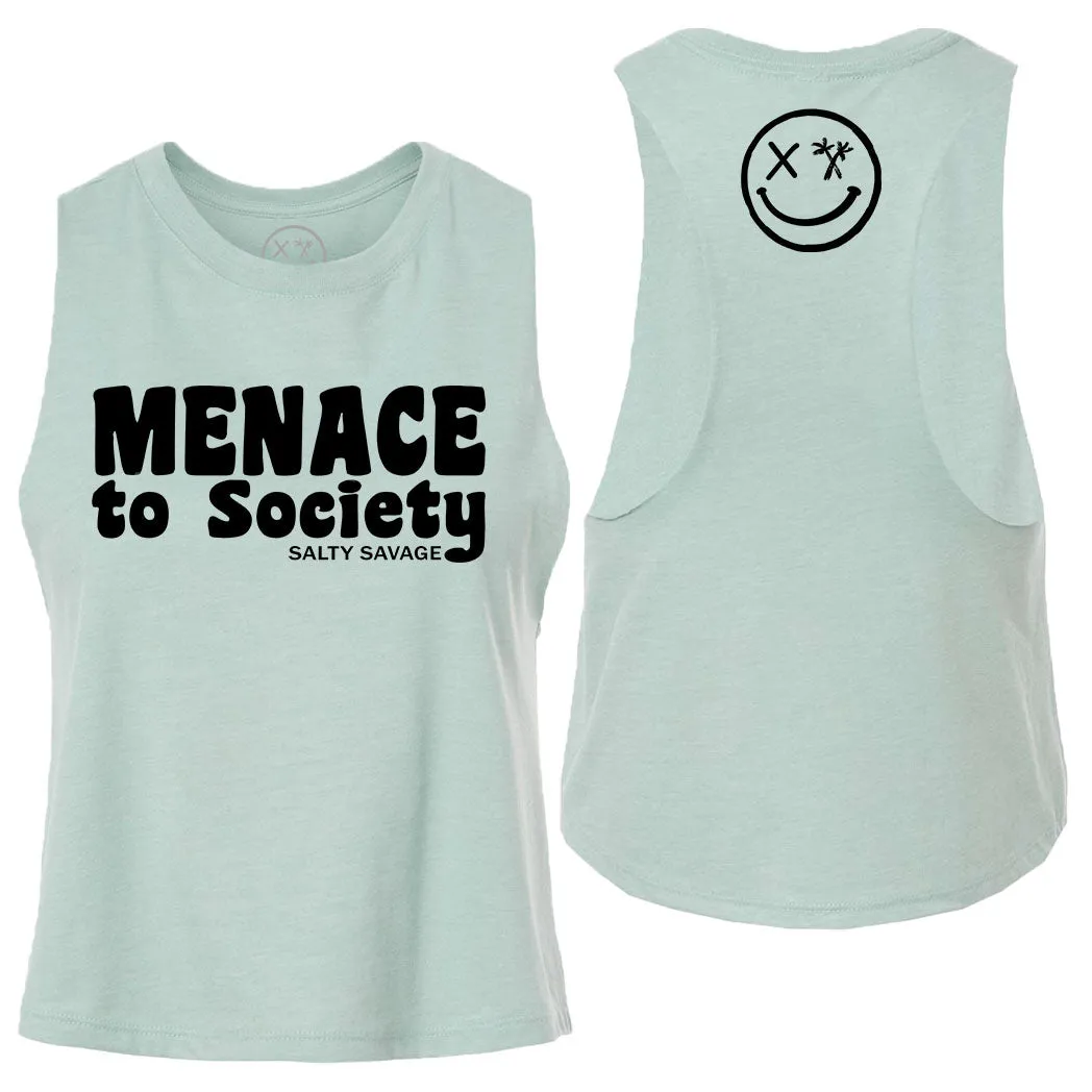 Salty Savage Ladies "Menace to Society" Flowy Crop Tank