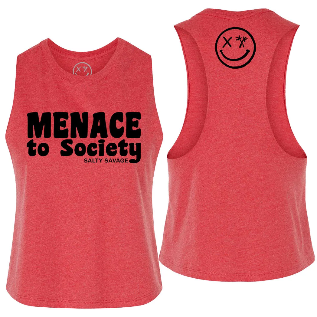 Salty Savage Ladies "Menace to Society" Flowy Crop Tank