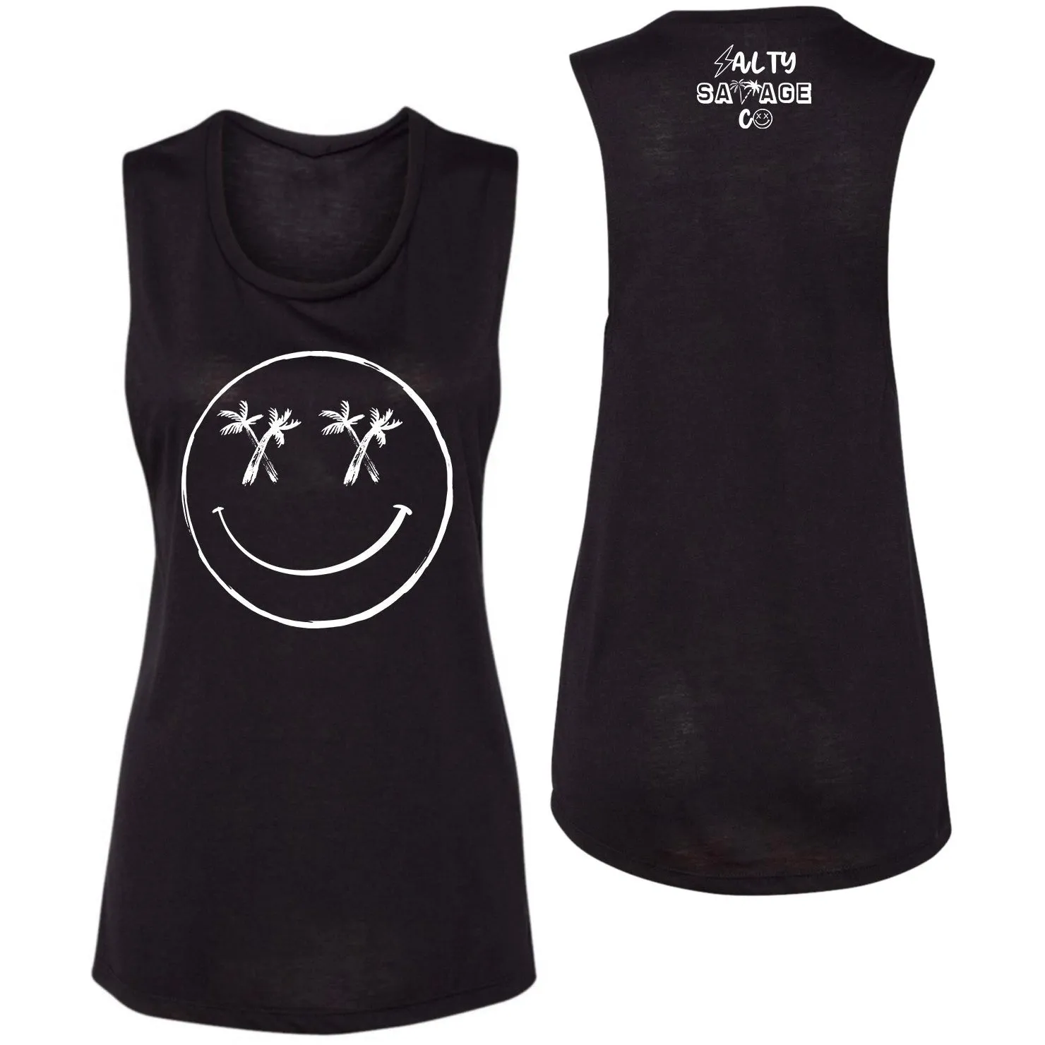 Salty Savage Ladies "Palm Smile" Muscle Tank