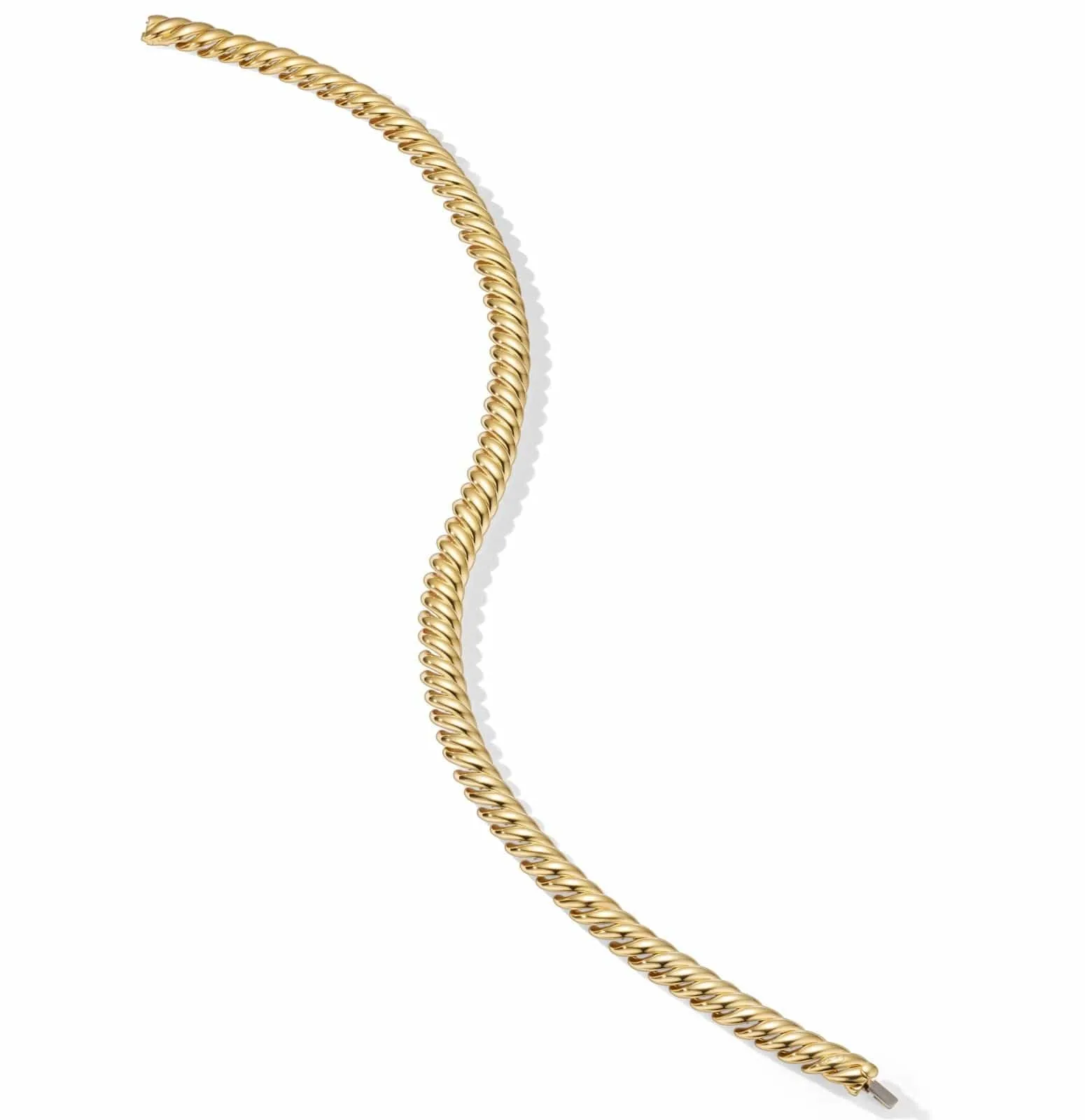 Sculpted Cable Double Wrap Bracelet in 18K Yellow Gold, 8.5mm