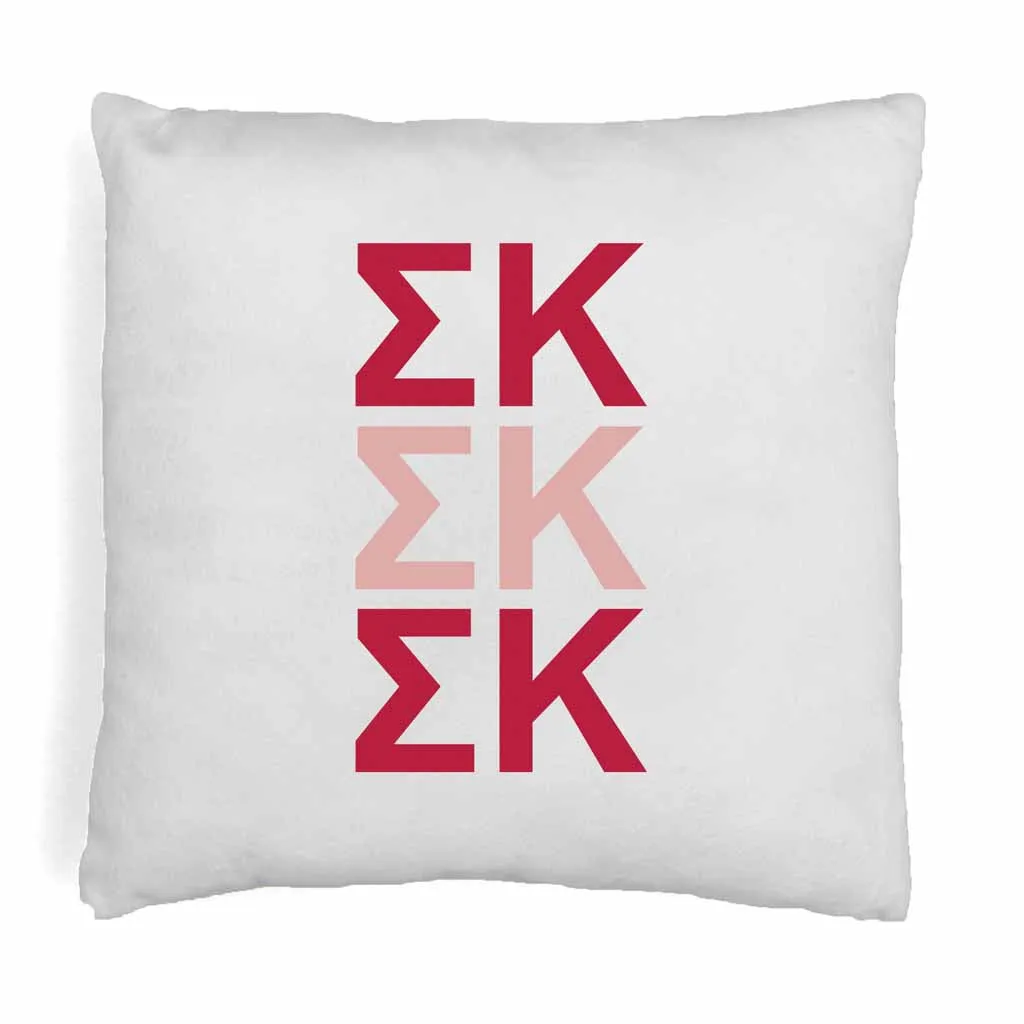 Sigma Kappa Throw Pillow Cover with Greek Letters