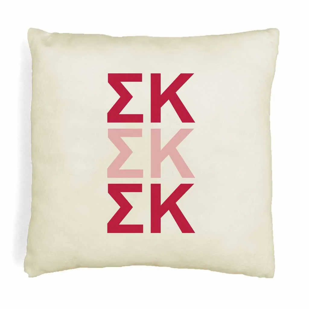 Sigma Kappa Throw Pillow Cover with Greek Letters