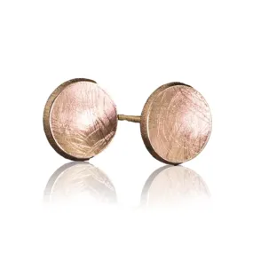 Small Concave Round Simple 14k Yellow Gold Studs Earrings, Ready to Ship