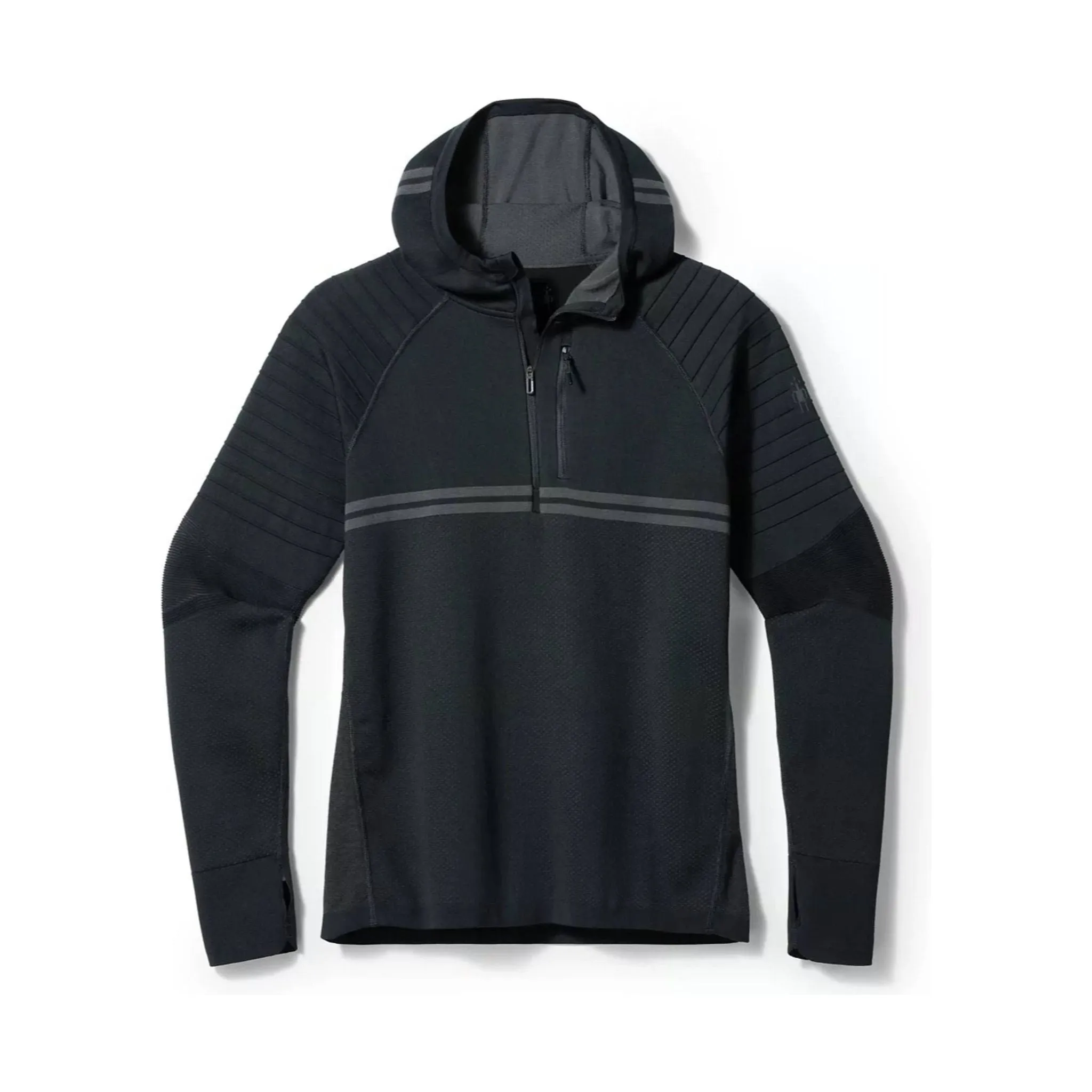 Smartwool Men's Intraknit Merino Tech Half Zip Hoodie - Black/Charcoal