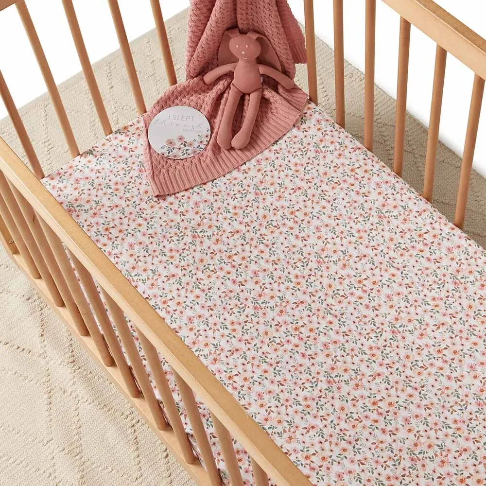 Snuggle Hunny Fitted Cot Sheet - Spring Floral