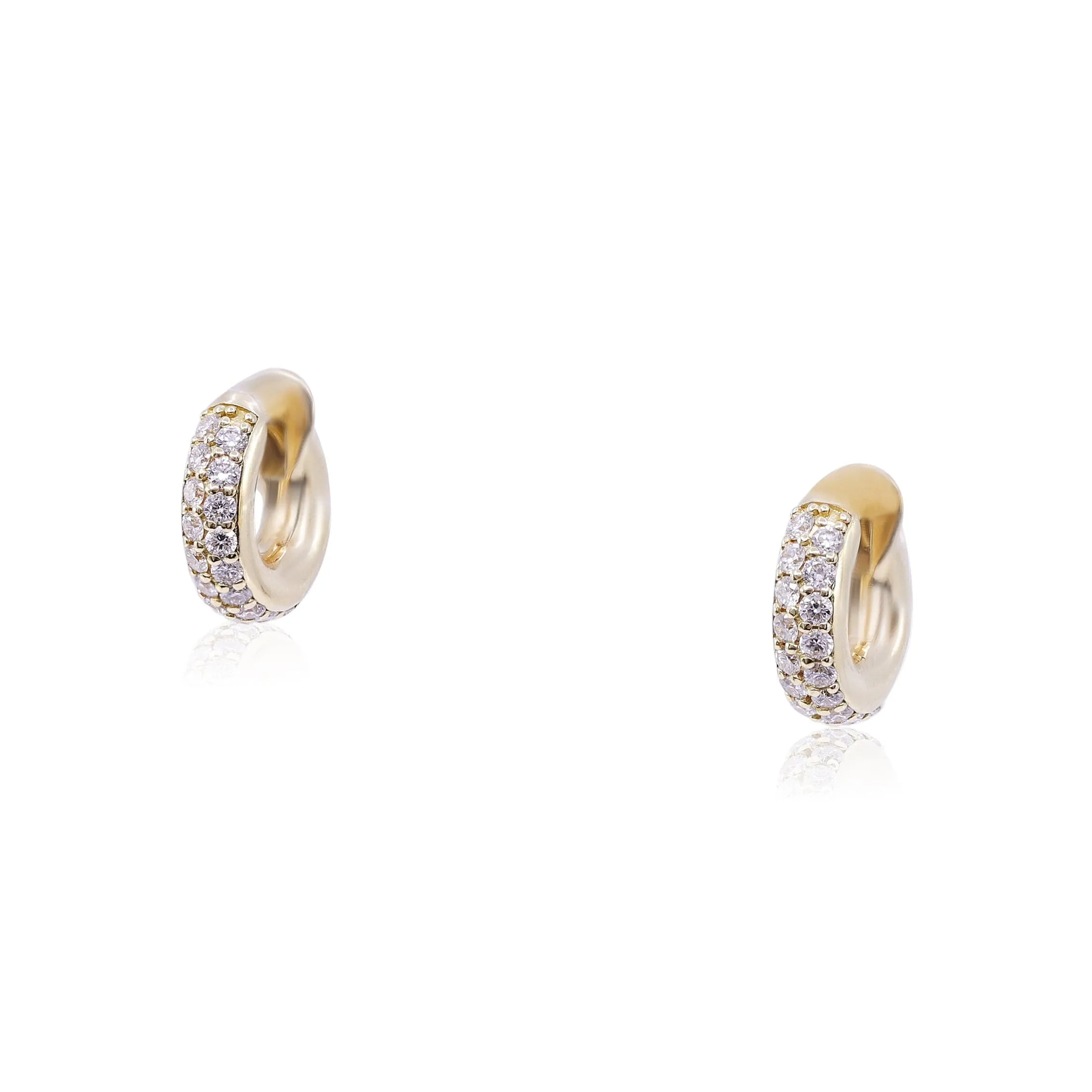 SPINELLI KILCOLLIN 18K YELLOW GOLD DIAMOND PAVE HOOP EARRINGS