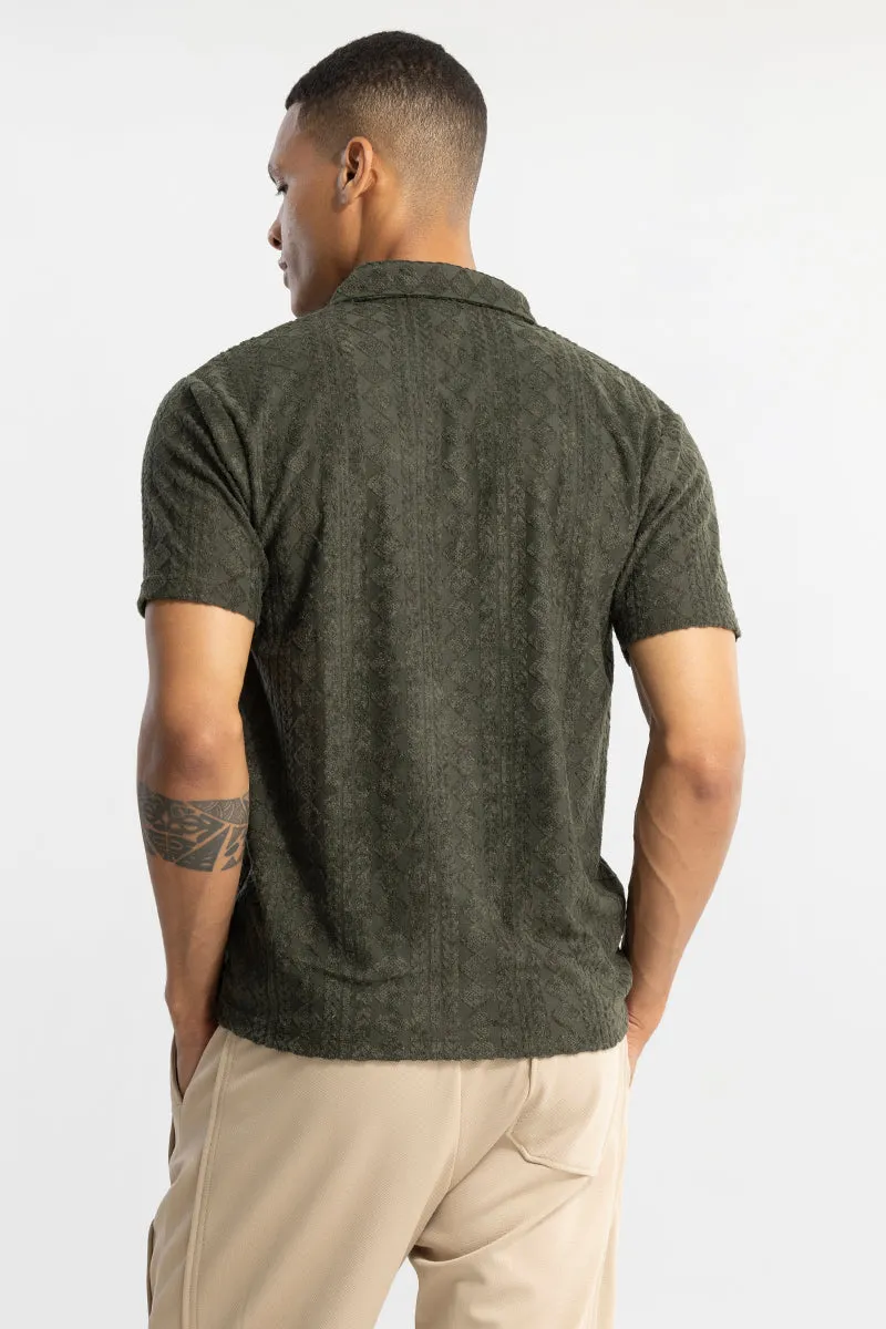 Square Diamond Olive Polo T-Shirt