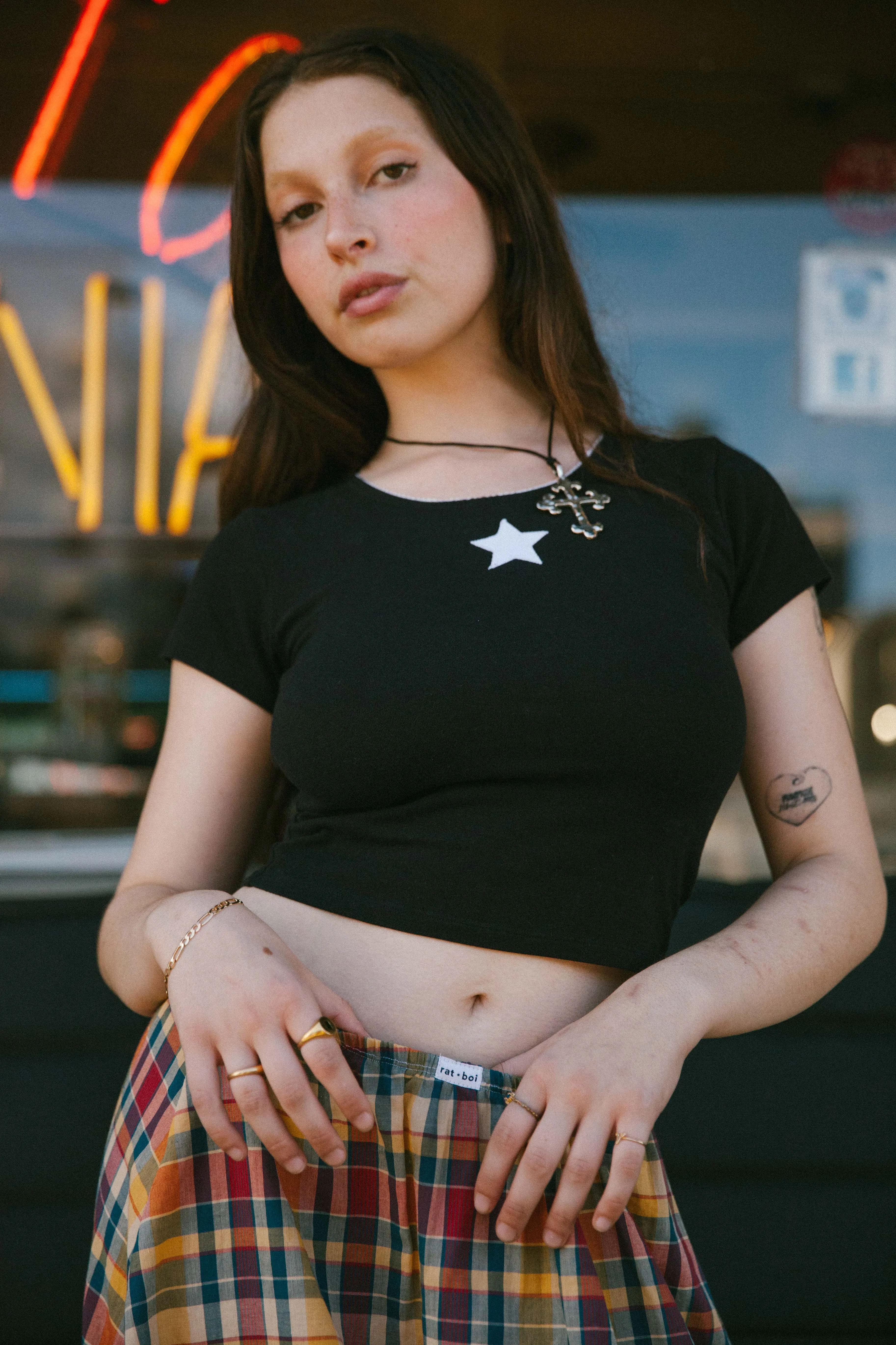 STARGIRL BABY TEE IN ONYX