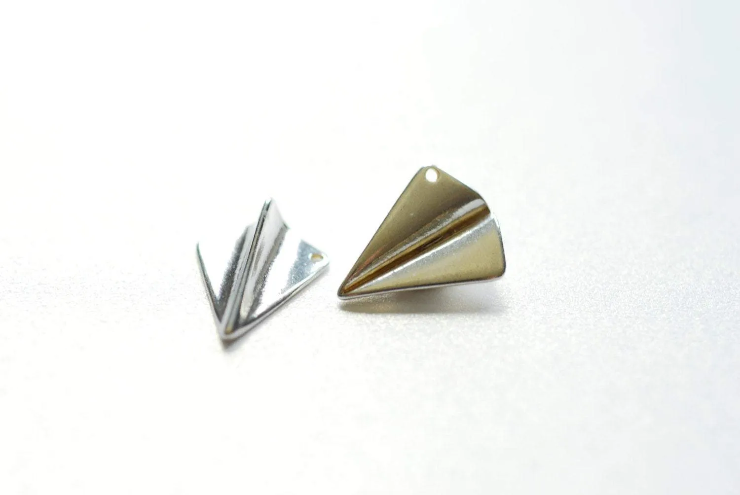 Sterling Silver Paper Airplane Charm- 925 Silver, Silver Airplane Charm Pendant, Airplane Charm, Airplane Pendant, Aviation Charm