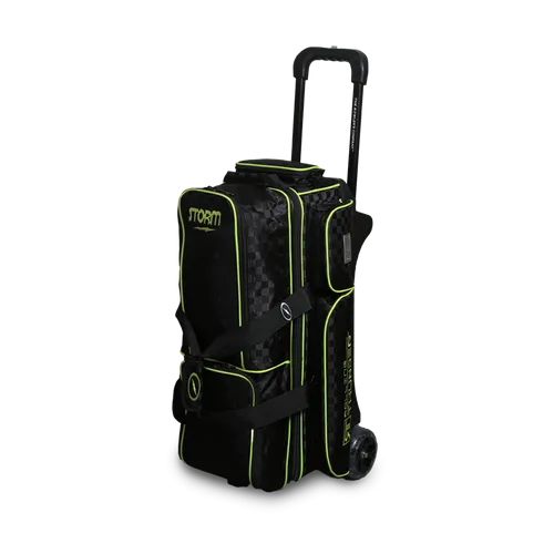 Storm Rolling Thunder 3 Ball Roller Checkered Bowling Bag Black/Lime