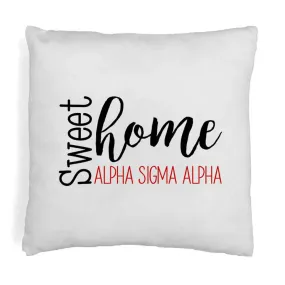 Sweet Home Alpha Sigma Alpha Throw Pillow Cover for Sorority Room Decor