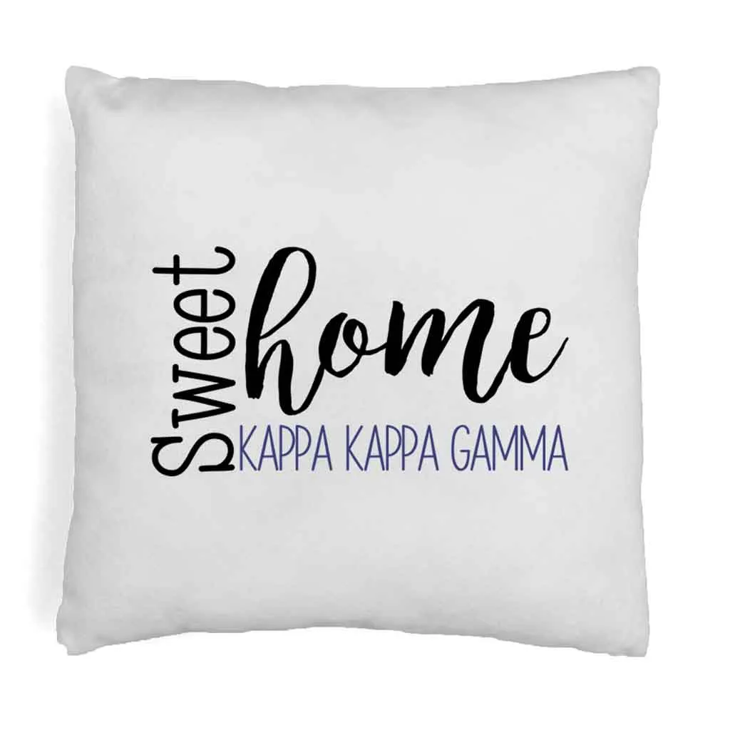 Sweet Home Kappa Kappa Gamma Throw Pillow Cover for Sorority Room Decor