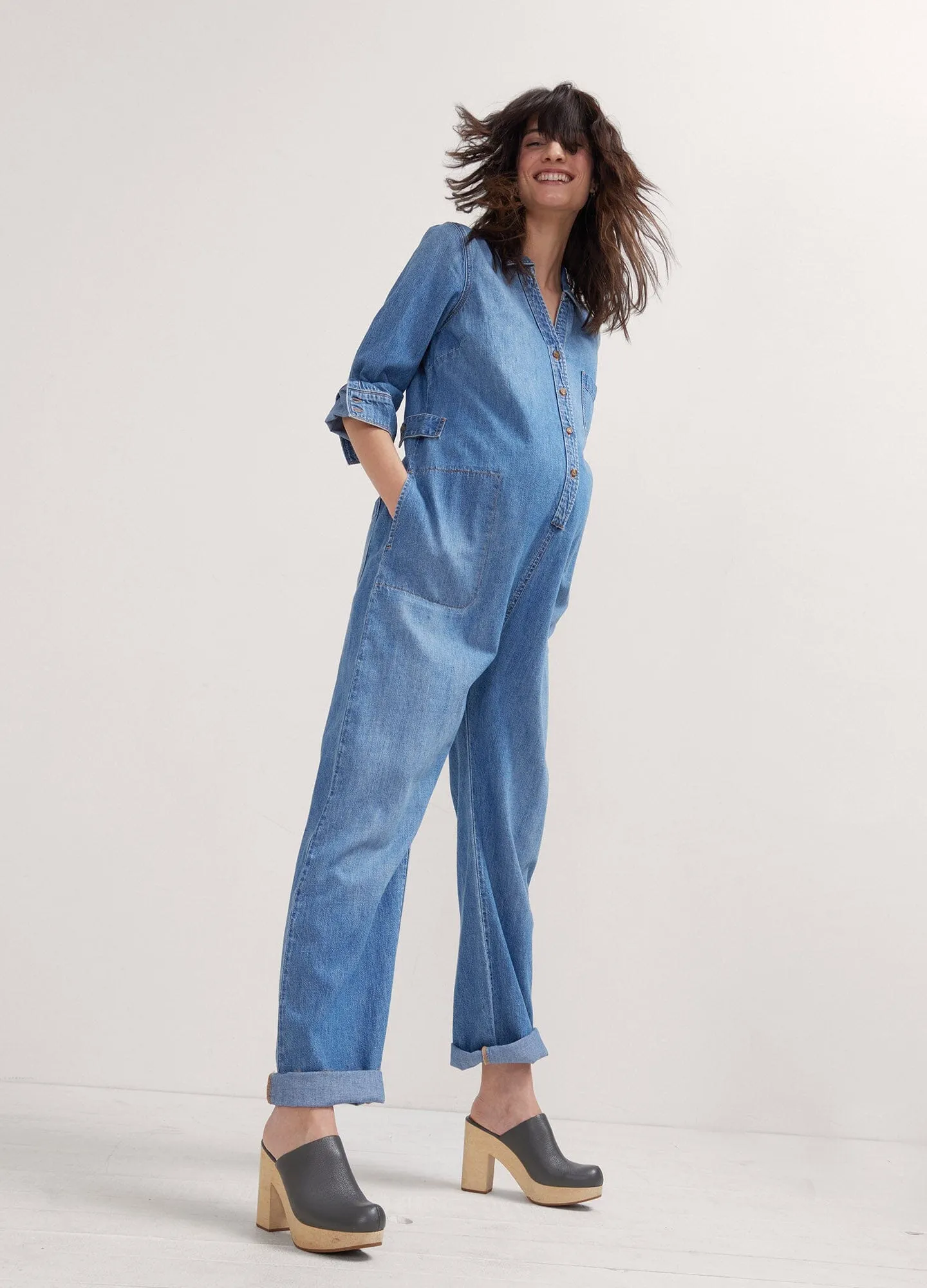 The Everyday Nursing Denim Jumpsuit