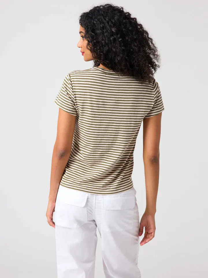 The Perfect Tee - Burnt Olive Stripe