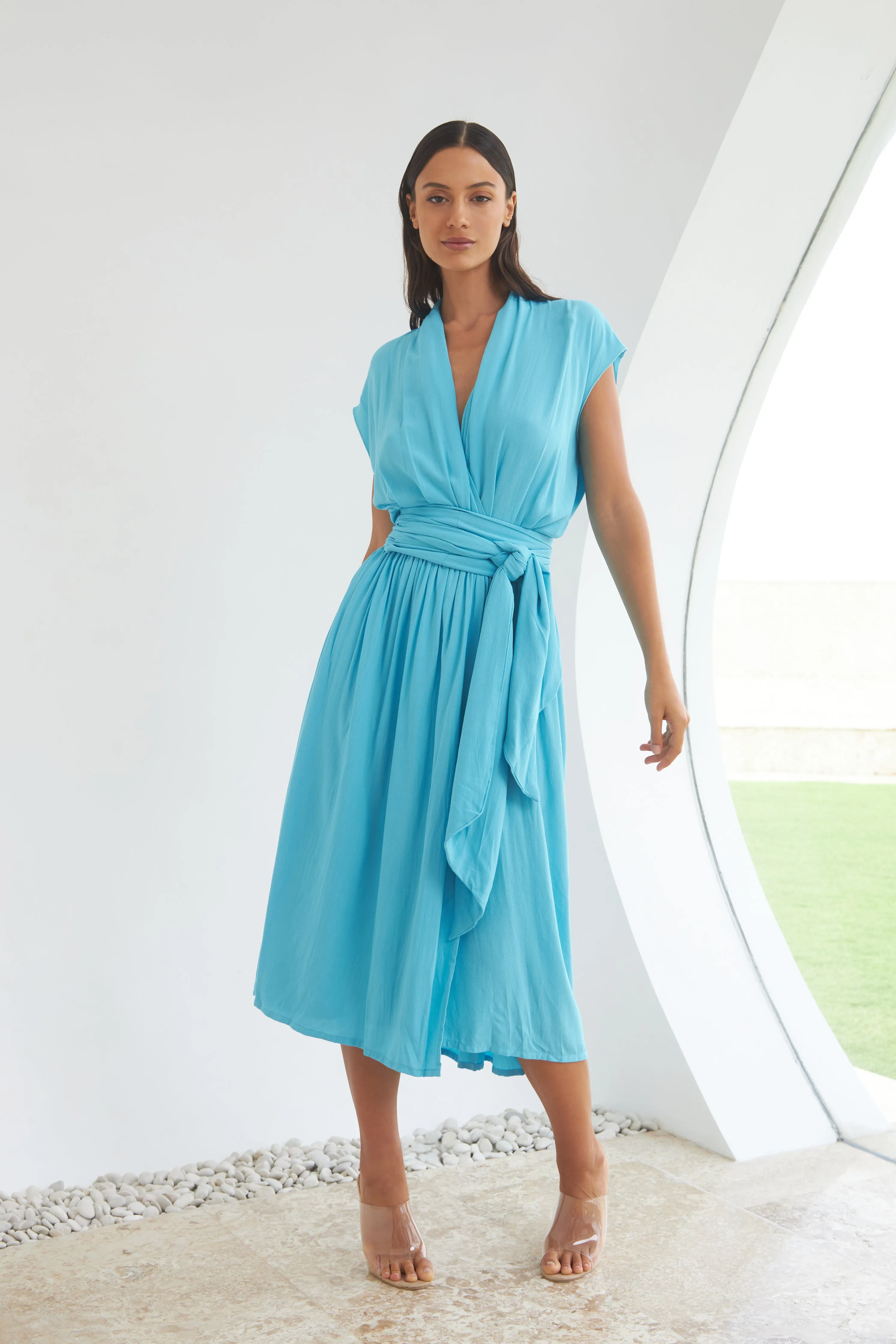 THE POINT DRESS - AQUA