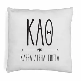 Theta Greek Boho Sorority Throw Pillow Cover for Dorm or Apartment