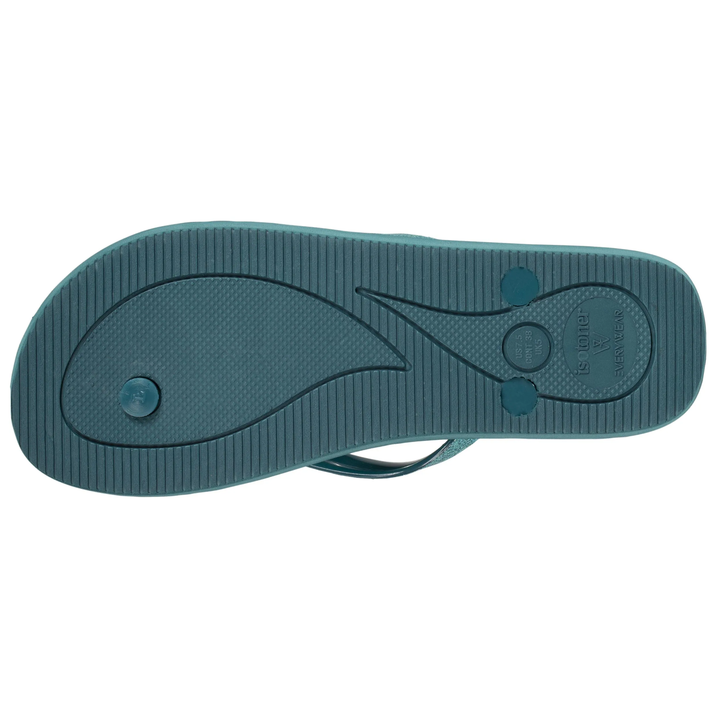 Tongs Femme unie vert canard