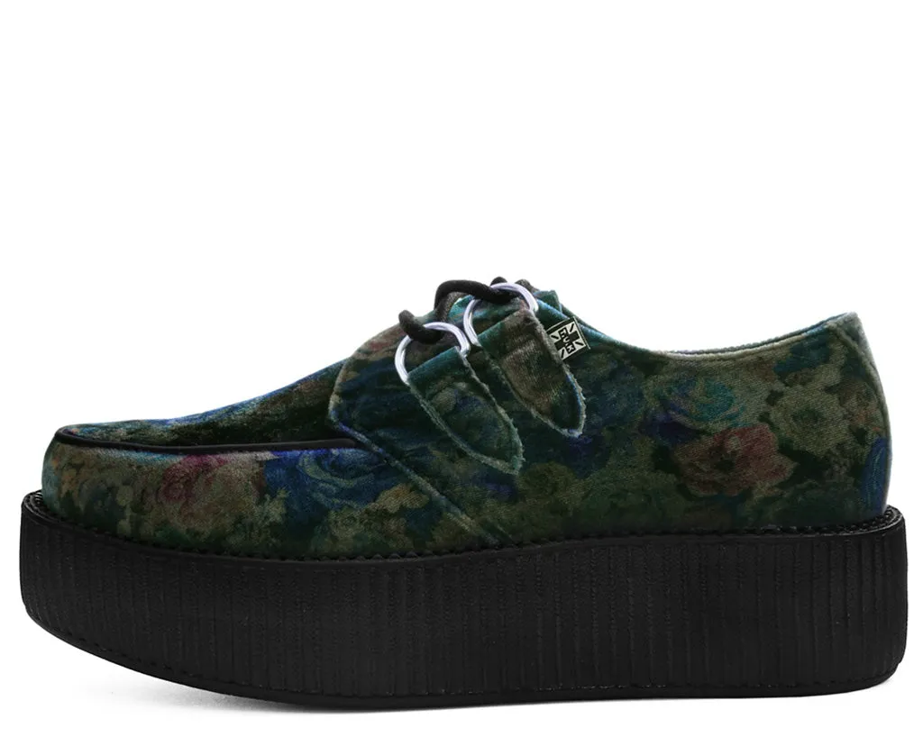 T.U.K Dark Floral Velvet Viva Monda Creeper