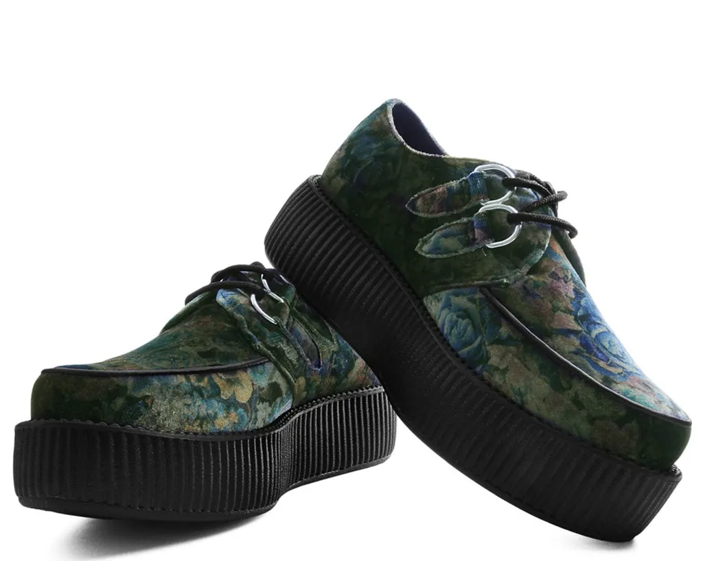 T.U.K Dark Floral Velvet Viva Monda Creeper