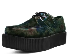 T.U.K Dark Floral Velvet Viva Monda Creeper