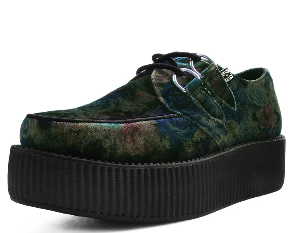 T.U.K Dark Floral Velvet Viva Monda Creeper