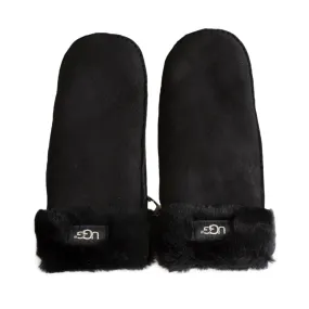 UGG Sheepskin Black Mittens - Women's