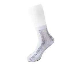 White Stripe Floral Sheer Sock