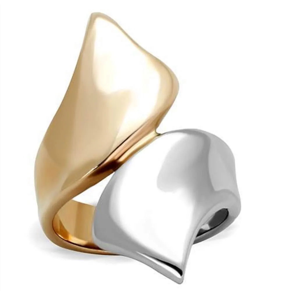 WildKlass Stainless Steel Ring Two-Tone IP Rose Gold Women