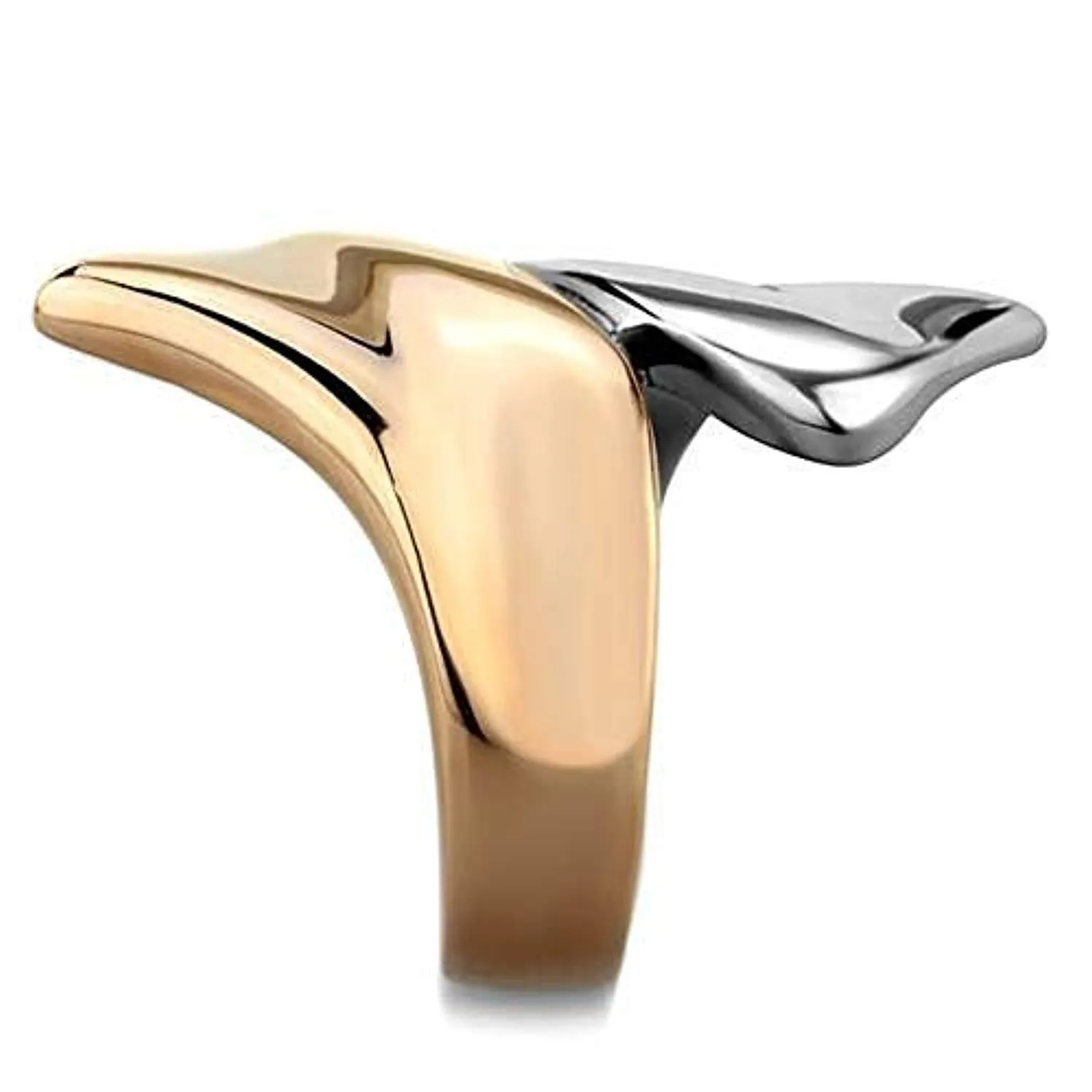 WildKlass Stainless Steel Ring Two-Tone IP Rose Gold Women