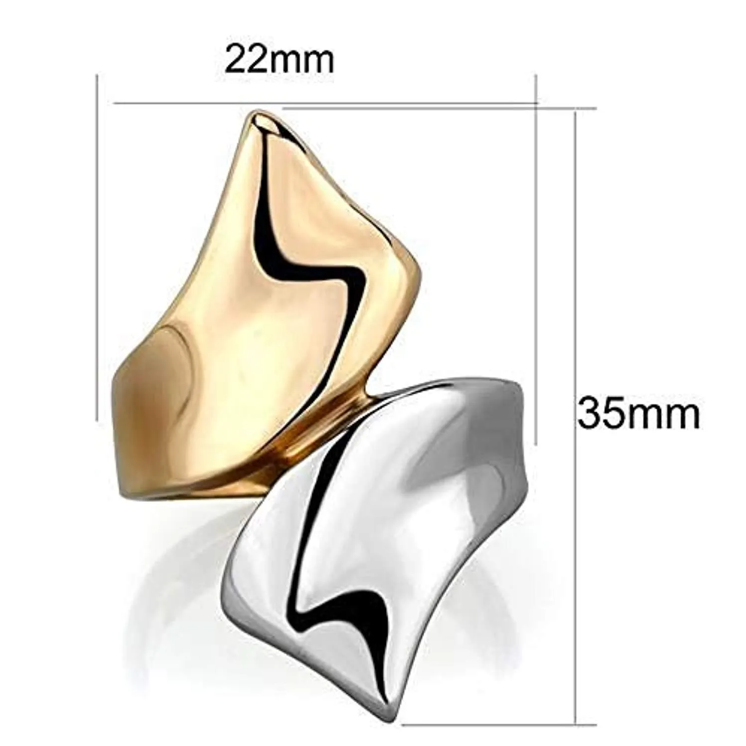 WildKlass Stainless Steel Ring Two-Tone IP Rose Gold Women