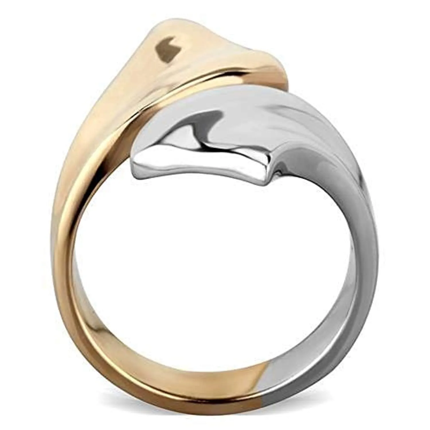 WildKlass Stainless Steel Ring Two-Tone IP Rose Gold Women