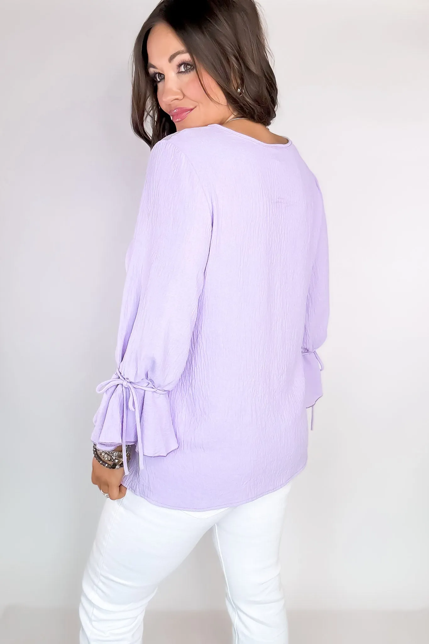 Wind Down Lavender Tie Top