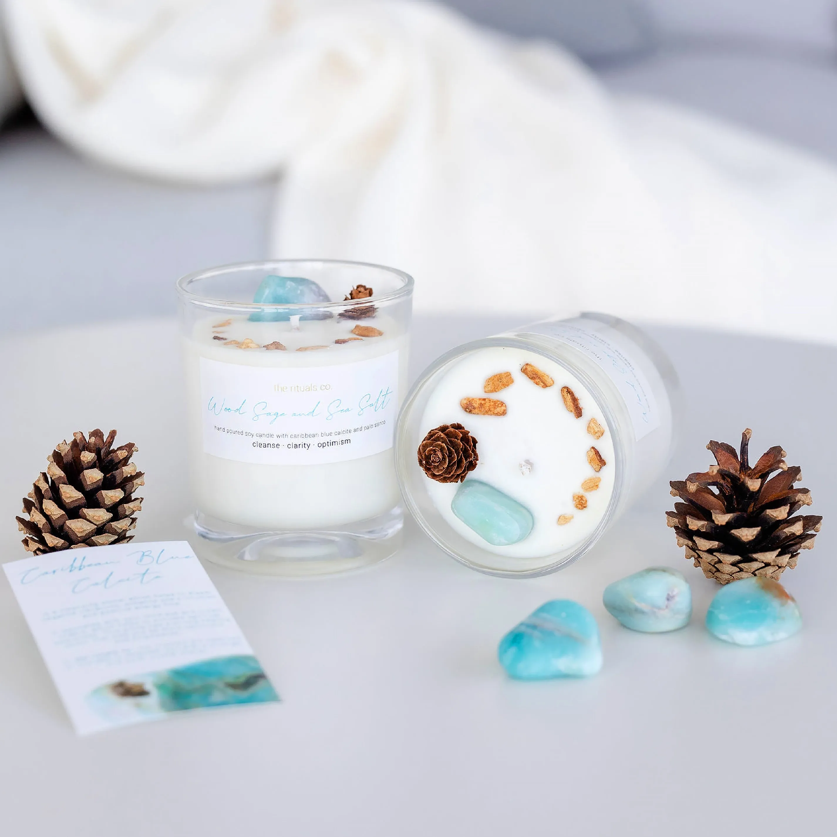 Wood Sage and Sea Salt Crystal Candle