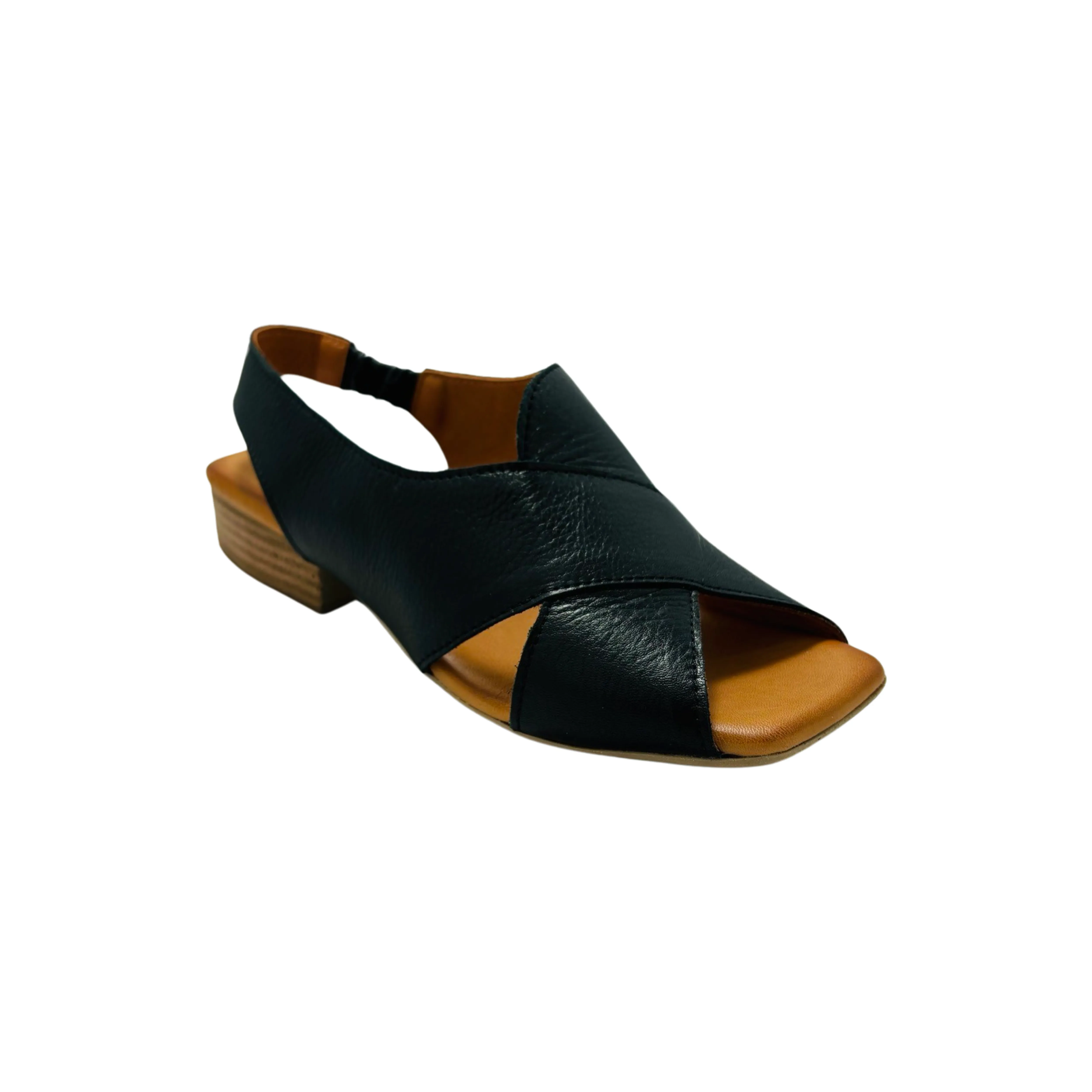 Xena Black Leather Sandal