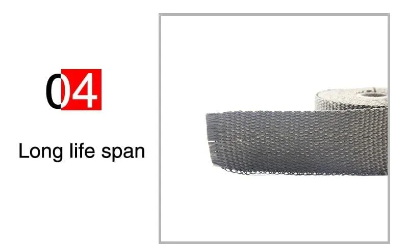 ZSDTRP 5cm*5M 10M 15M Titanium/Black Exhaust Heat Wrap Roll for Motorcycle Fiberglass Heat Shield Tape with Stainless Ties